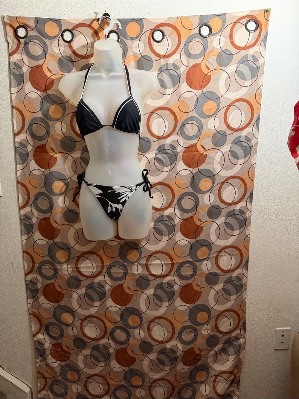 💥NI💥 Black Floral Tie-Side Bikini Set - Women Swim Size Medium